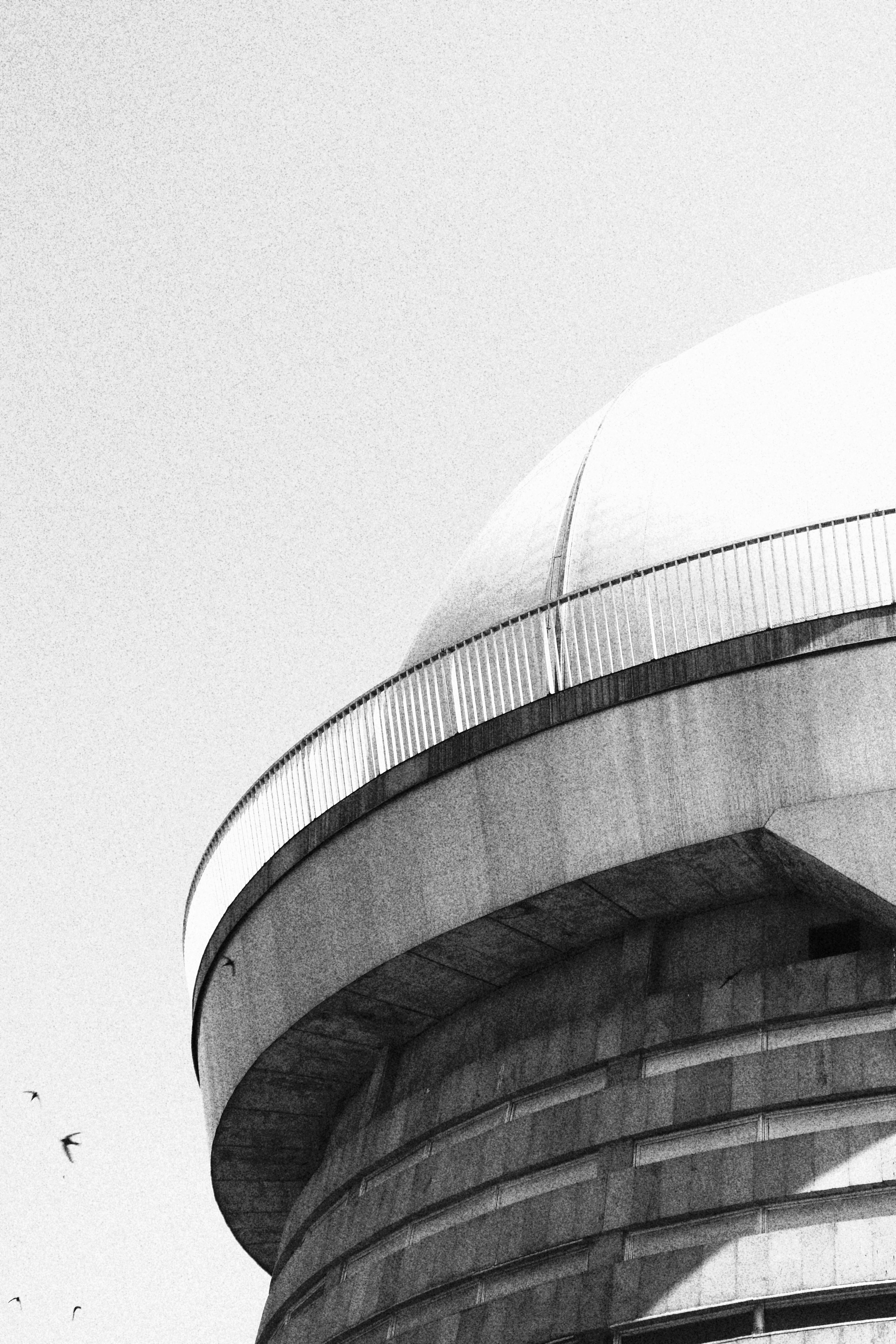 Grayscale Photo of Dome Building.